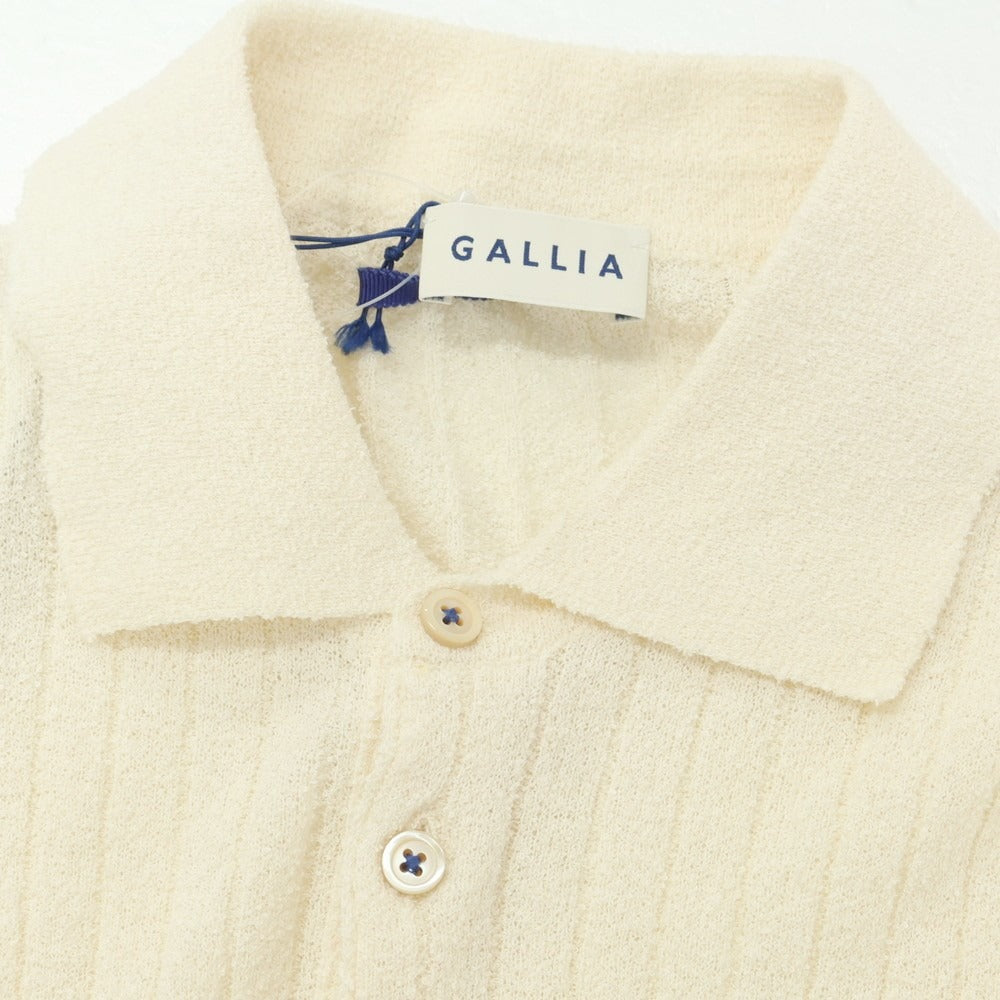 【新品】ガリア GALLIA コットンナイロン 半袖 ポロニット アイボリーxマルチカラー【 46 】【 状態ランクN 】【 メンズ 】