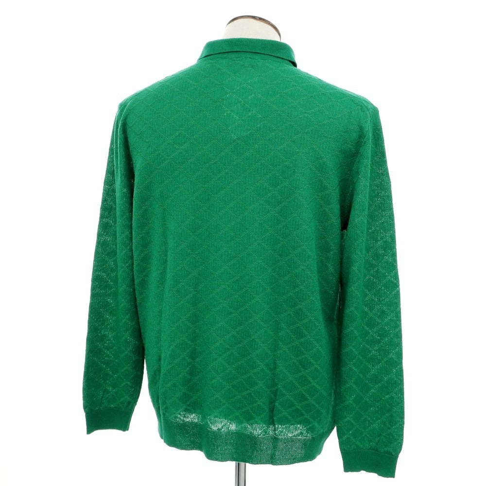 【新品】ガリア GALLIA ハイゲージ コットンリネン ニット 襟付き カーディガン グリーン【 54 】【 状態ランクN 】【 メンズ 】