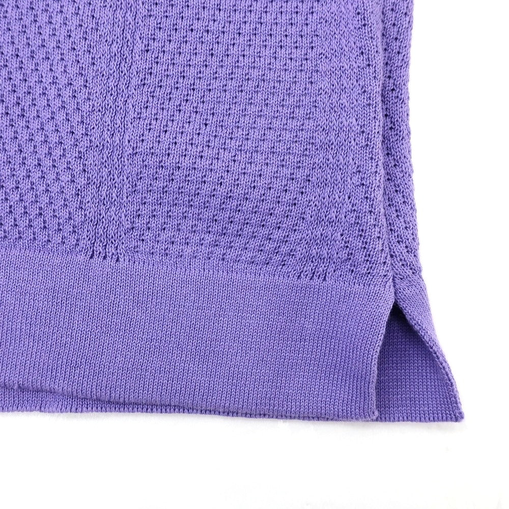 【新品】ガリア GALLIA コットン ニット シャツ型 半袖 カーディガン パープル【 48 】【 状態ランクN 】【 メンズ 】