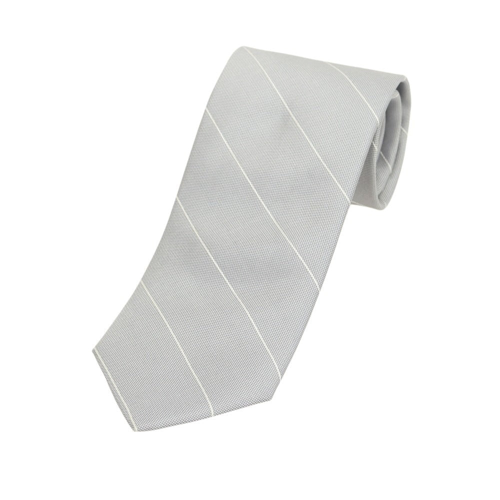 【新品】ブリューワー BREUER シルク ストライプ柄ネクタイ グレー【 状態ランクN 】【 メンズ 】