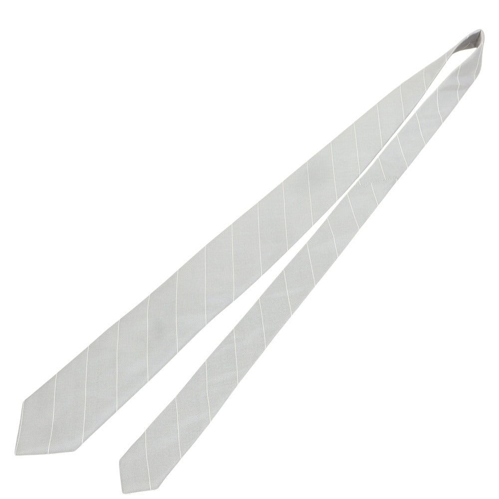 【新品】ブリューワー BREUER シルク ストライプ柄ネクタイ グレー【 状態ランクN 】【 メンズ 】