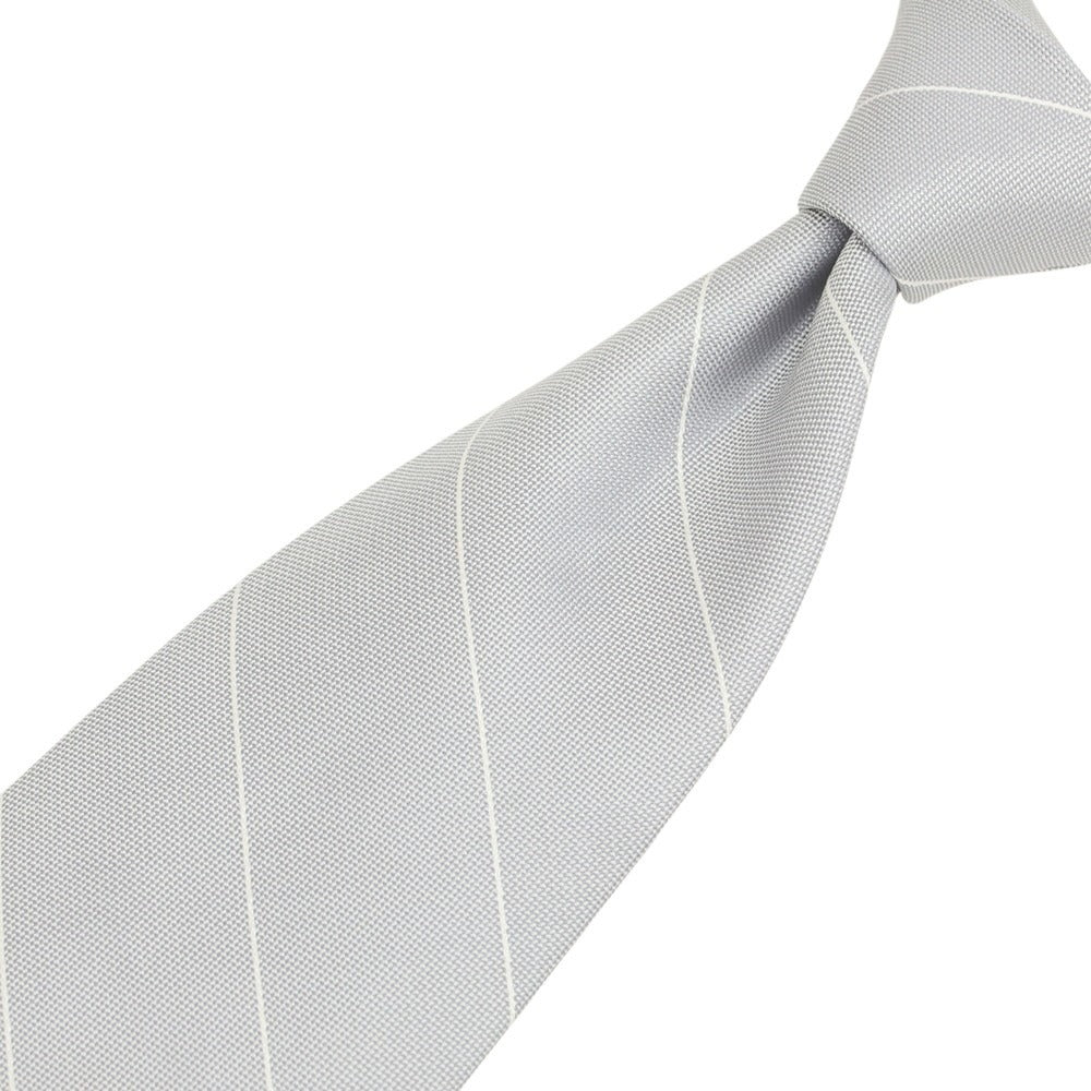 【新品】ブリューワー BREUER シルク ストライプ柄ネクタイ グレー【 状態ランクN 】【 メンズ 】