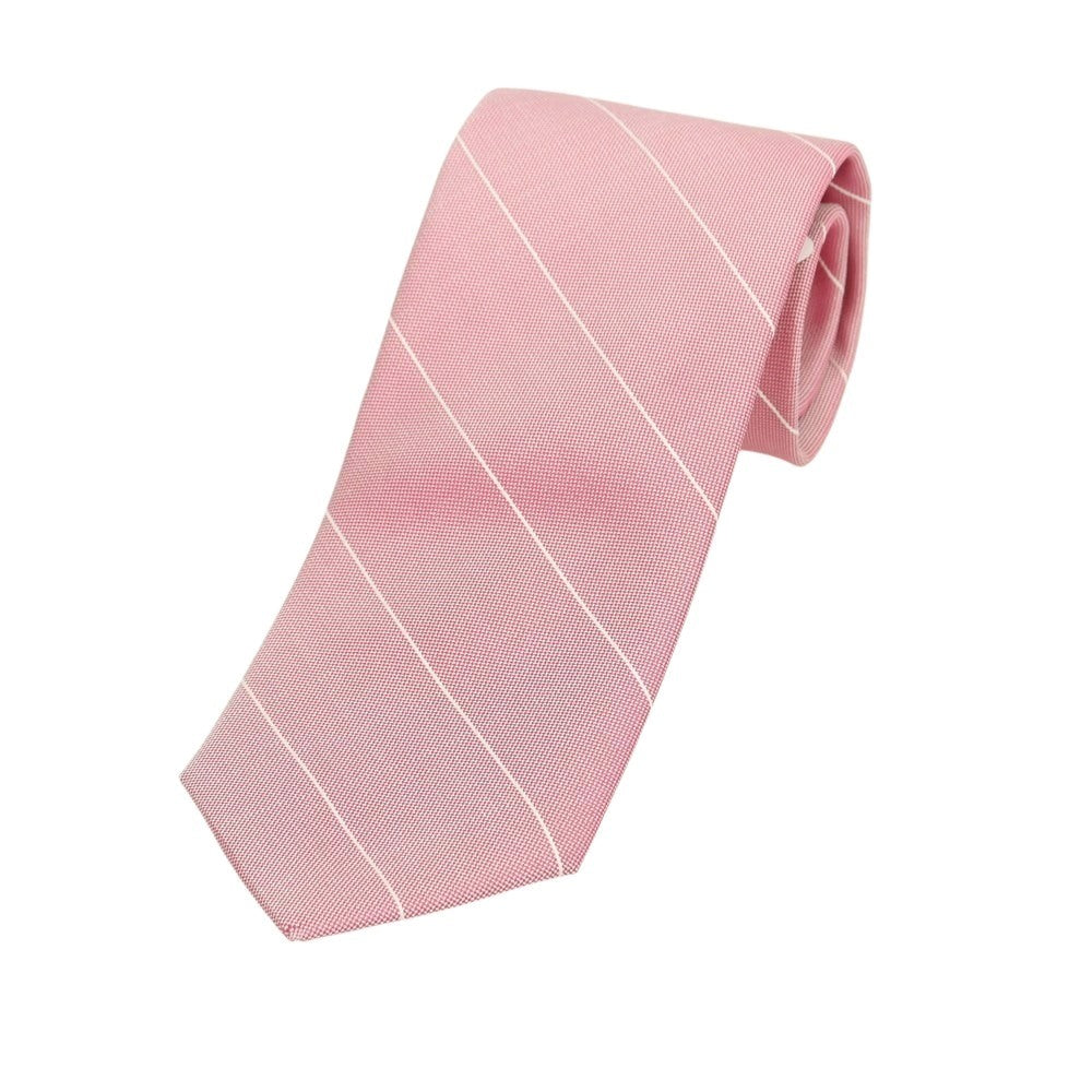 【新品】ブリューワー BREUER シルク ストライプ柄ネクタイ ピンク【 状態ランクN 】【 メンズ 】