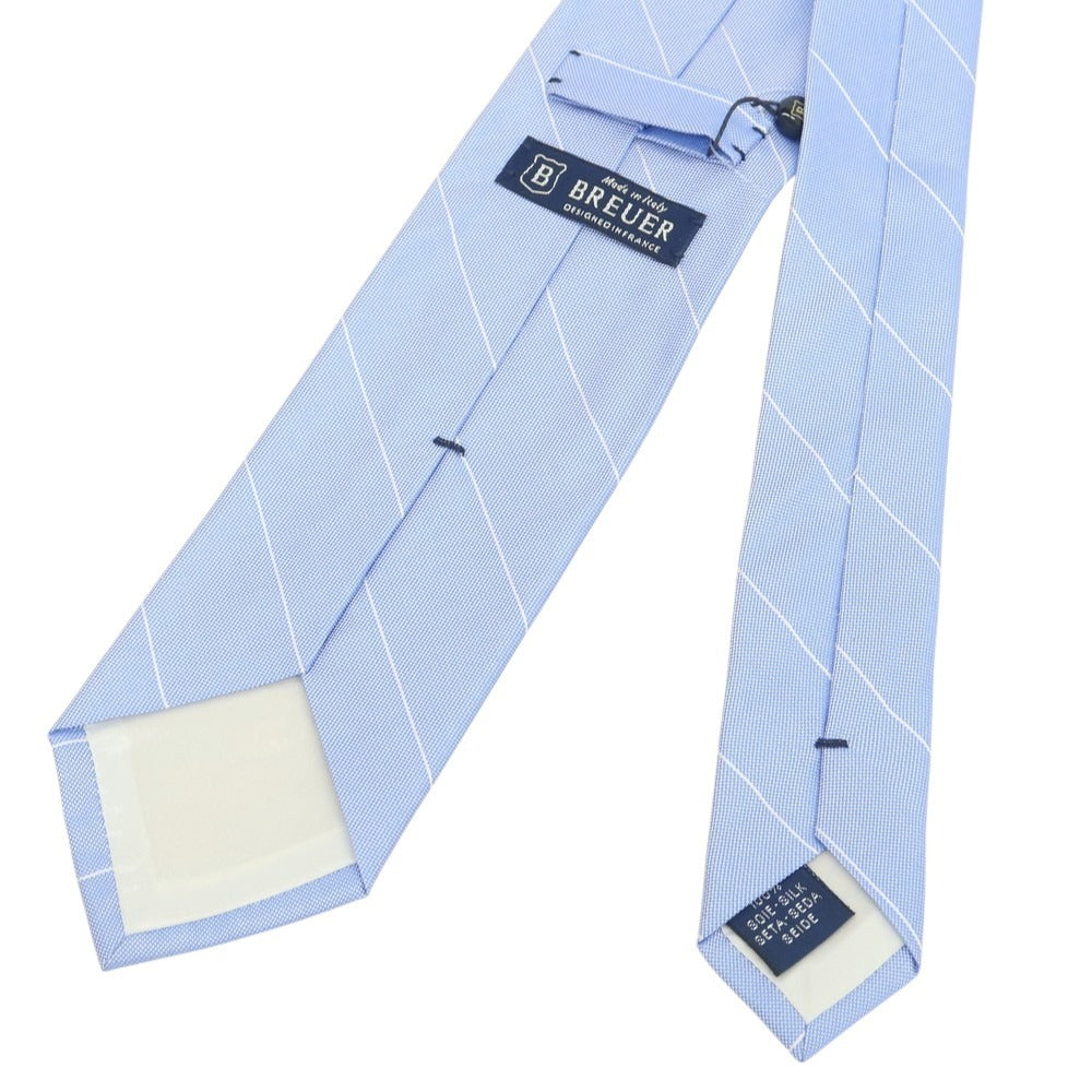 【新品】ブリューワー BREUER シルク ストライプ柄ネクタイ ブルー【 状態ランクN 】【 メンズ 】
