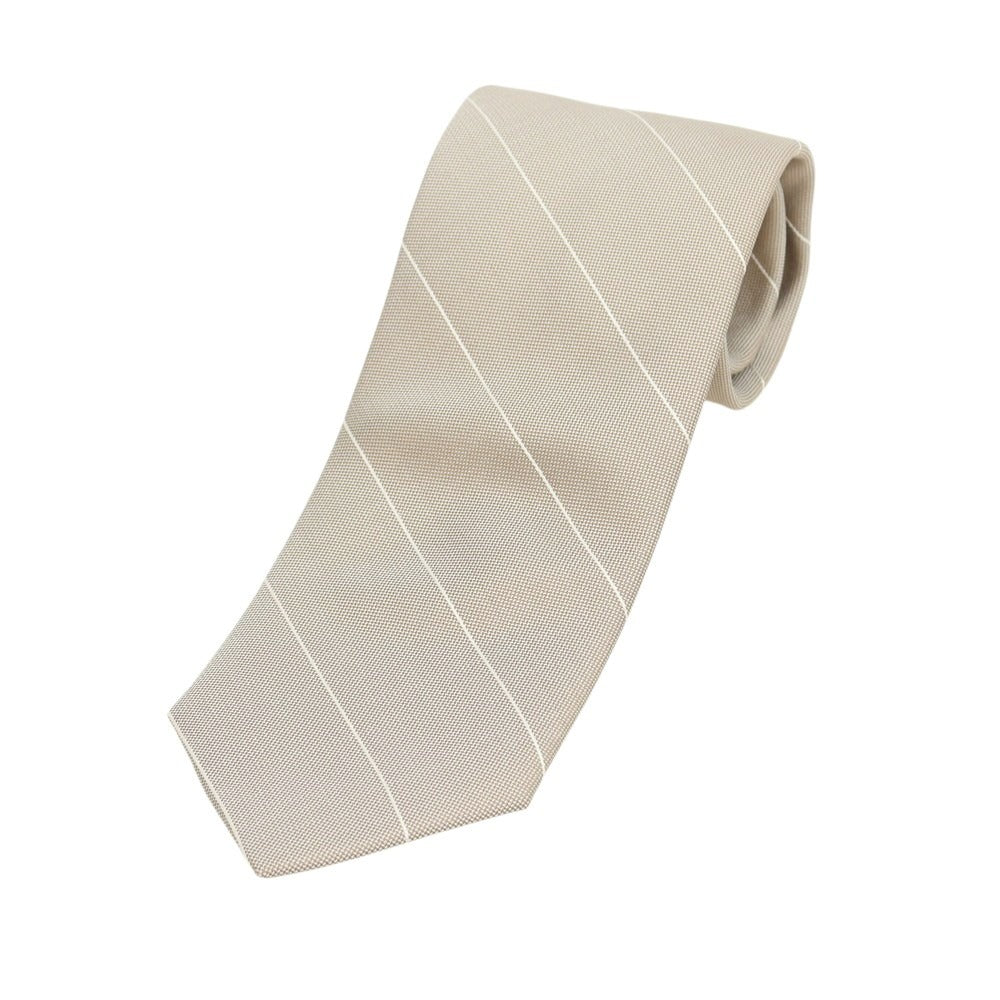 【新品】ブリューワー BREUER シルク ストライプ柄ネクタイ グレイッシュブラウン【 状態ランクN 】【 メンズ 】