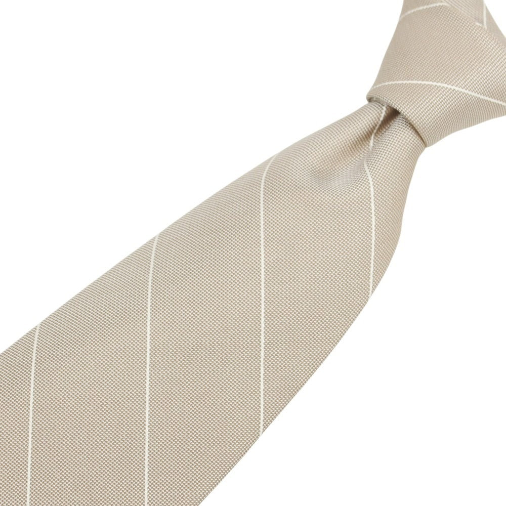 【新品】ブリューワー BREUER シルク ストライプ柄ネクタイ グレイッシュブラウン【 状態ランクN 】【 メンズ 】