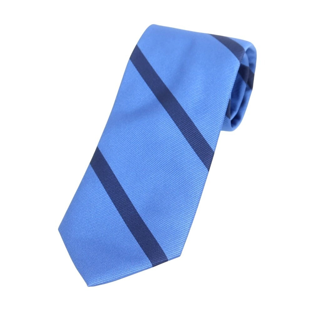 【新品】ブリューワー BREUER シルク ストライプ柄ネクタイ ブルーxネイビー【 状態ランクN 】【 メンズ 】