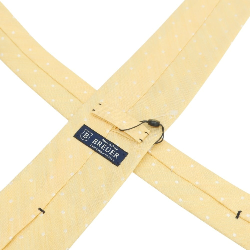 【新品】ブリューワー BREUER シルクリネン ドット柄ネクタイ ライトオレンジ系【 状態ランクN 】【 メンズ 】