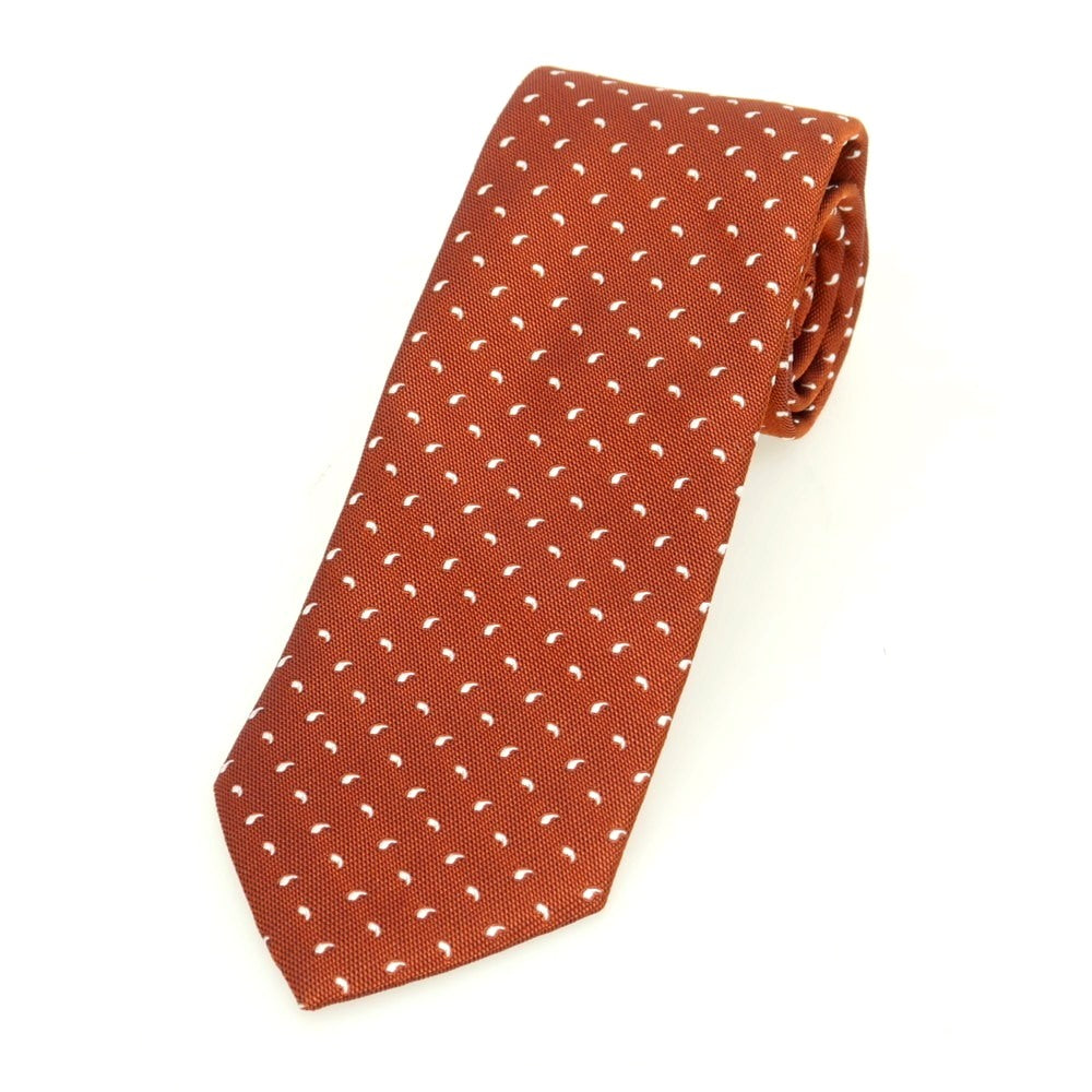 【新品】ブリューワー BREUER シルク 小紋柄ネクタイ ブラウン【 状態ランクN 】【 メンズ 】