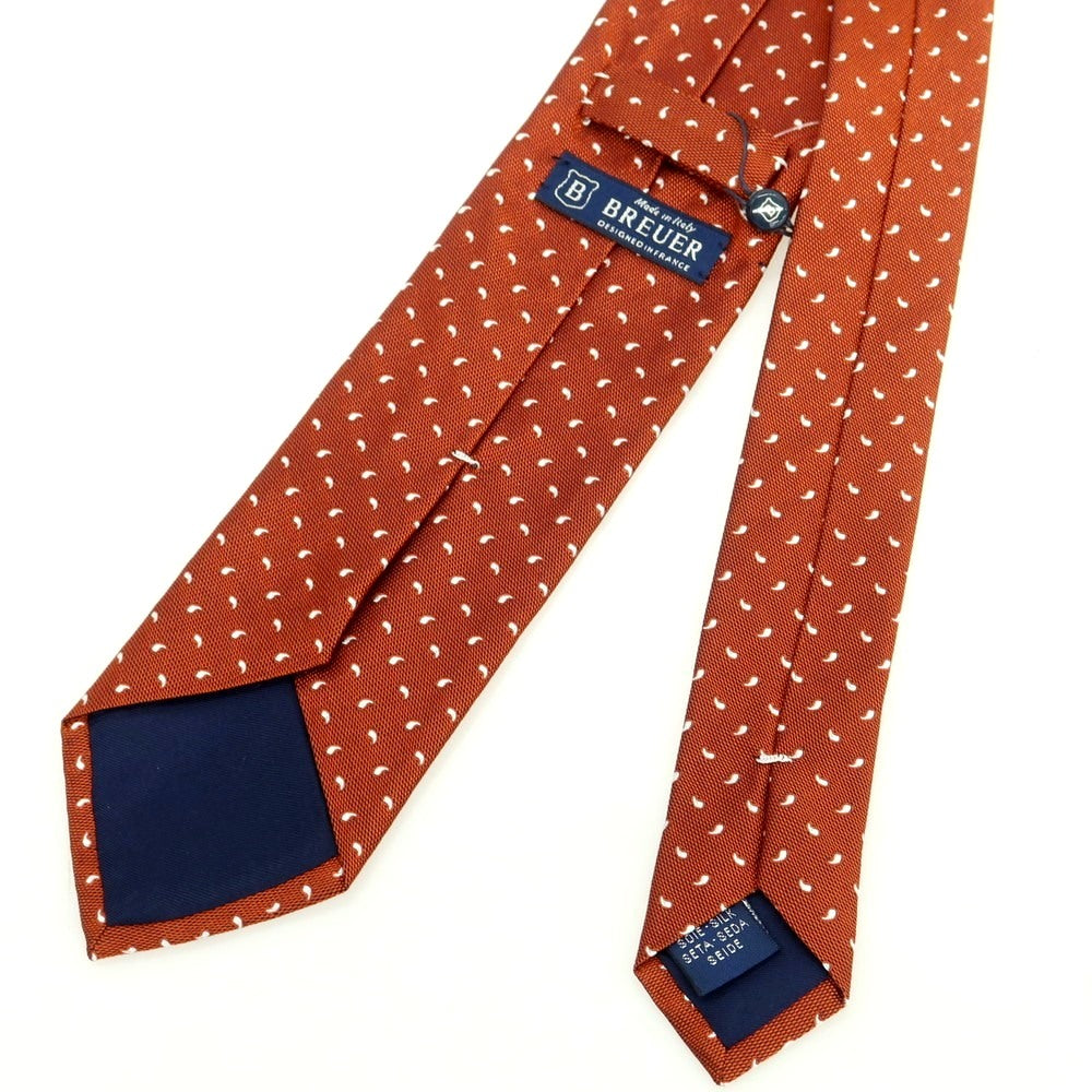 【新品】ブリューワー BREUER シルク 小紋柄ネクタイ ブラウン【 状態ランクN 】【 メンズ 】