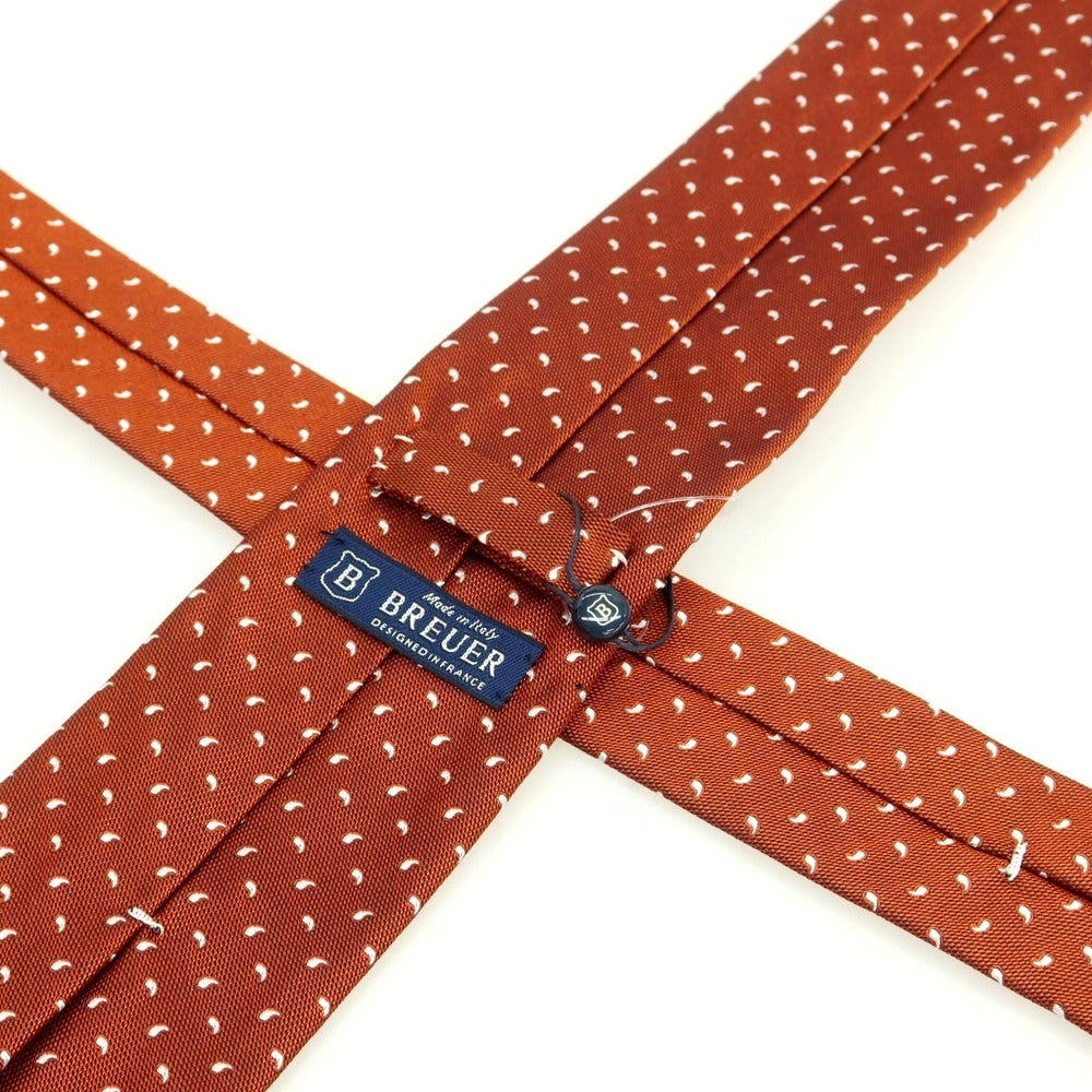 【新品】ブリューワー BREUER シルク 小紋柄ネクタイ ブラウン【 状態ランクN 】【 メンズ 】