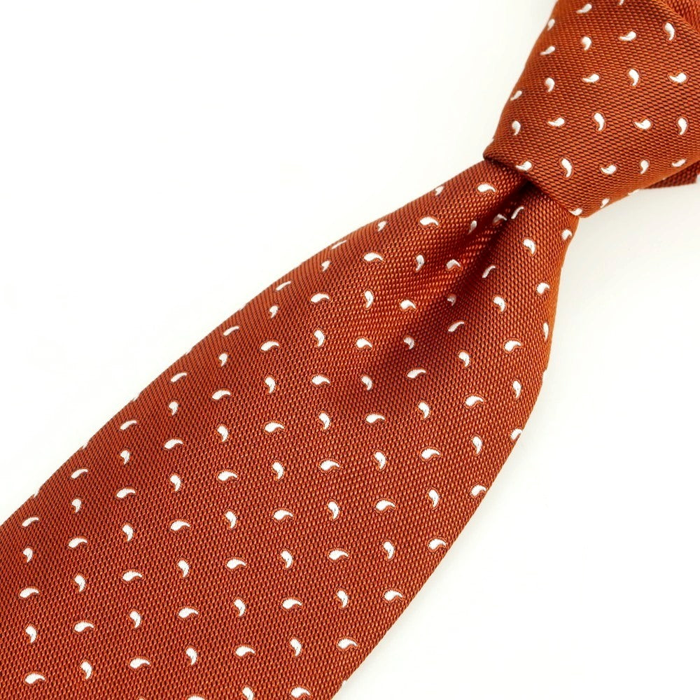 【新品】ブリューワー BREUER シルク 小紋柄ネクタイ ブラウン【 状態ランクN 】【 メンズ 】