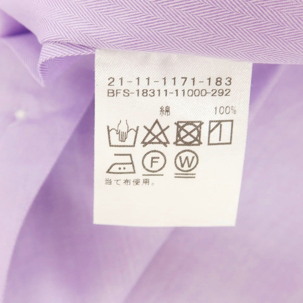 【中古】ビームスエフ BEAMS F コットン セミワイドカラー クレリック ドレスシャツ ラベンダーxホワイト【 40 】【 状態ランクB 】【 メンズ 】