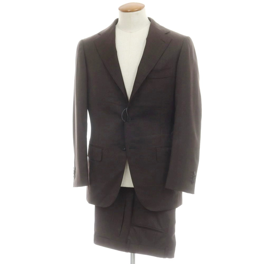【中古】ユニバーサルランゲージ UNIVERSAL LANGUAGE ツイルウール 2つボタンスーツ ダークブラウン【 46 】【 状態ランクB 】【 メンズ 】