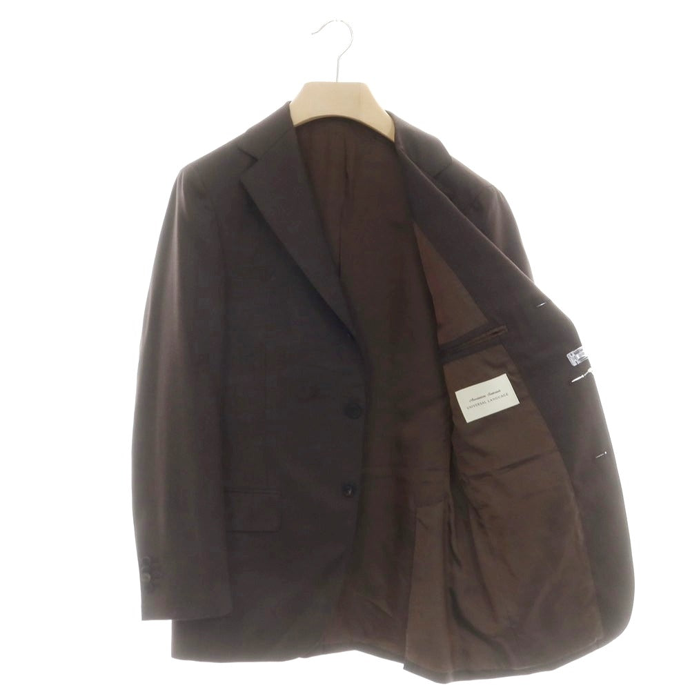 【中古】ユニバーサルランゲージ UNIVERSAL LANGUAGE ツイルウール 2つボタンスーツ ダークブラウン【 46 】【 状態ランクB 】【 メンズ 】
