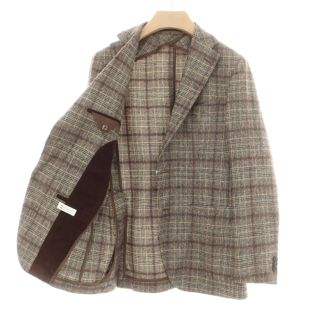 【中古】タリアトーレ TAGLIATORE ウール チェック テーラードジャケット ベージュ系【 46 】【 状態ランクA 】【 メンズ 】