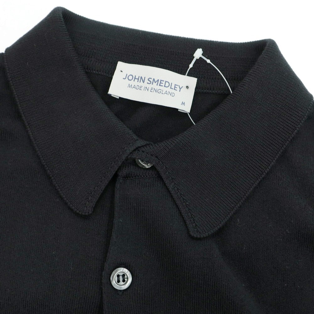【中古】ジョンスメドレー JOHN SMEDLEY ハイゲージ コットン 半袖 ポロニット ブラック【 M 】【 状態ランクB 】【 メンズ 】