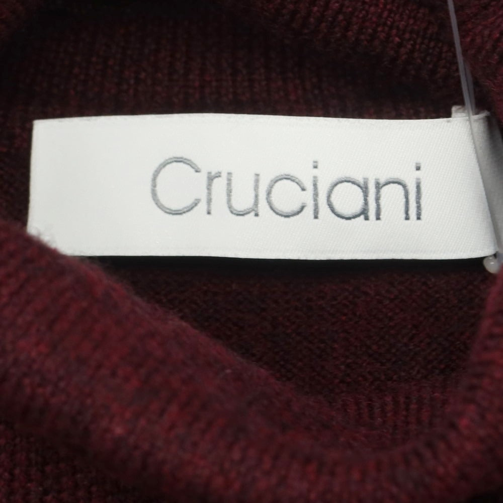 【中古】クルチアーニ CRUCIANI 2点セット ハイゲージ ウール タートルネック プルオーバーニット ボルドーxライトブルーグレー系【 ボルドー表記なし(M位)/ライトブルーグレー系46 】【 状態ランクB 】【 メンズ 】