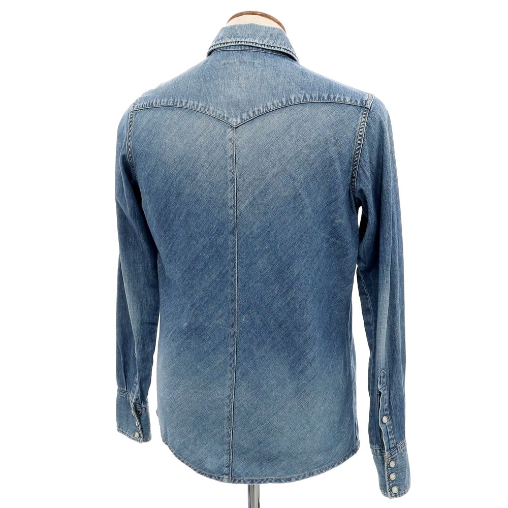 【中古】シーグリーン Seagreen コットン カジュアルシャツ ブルーインディゴ【 2 】【 状態ランクC 】【 メンズ 】