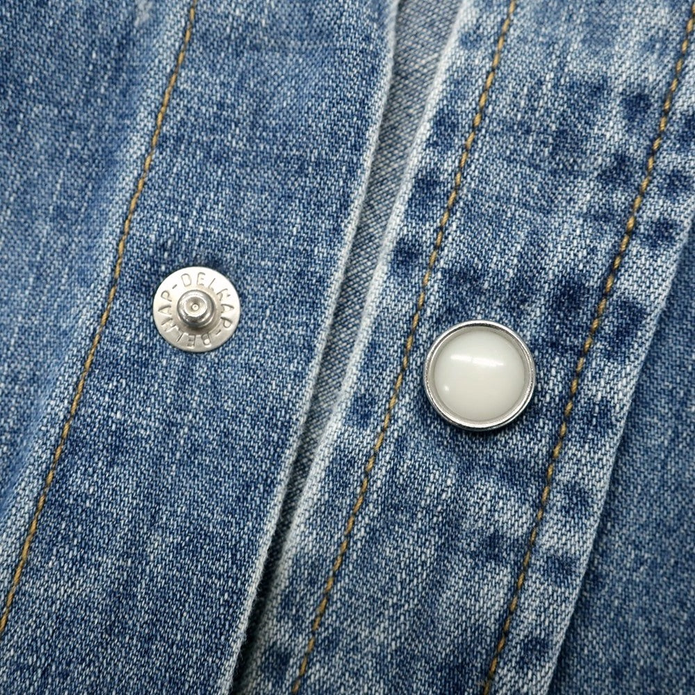【中古】シーグリーン Seagreen コットン カジュアルシャツ ブルーインディゴ【 2 】【 状態ランクC 】【 メンズ 】