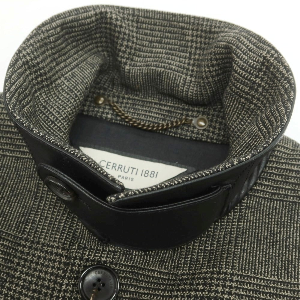【中古】チェルッティ 1881 CERRUTI 1881 ウール ステンカラーコート ベージュxブラック【 48 】【 状態ランクA 】【 メンズ 】