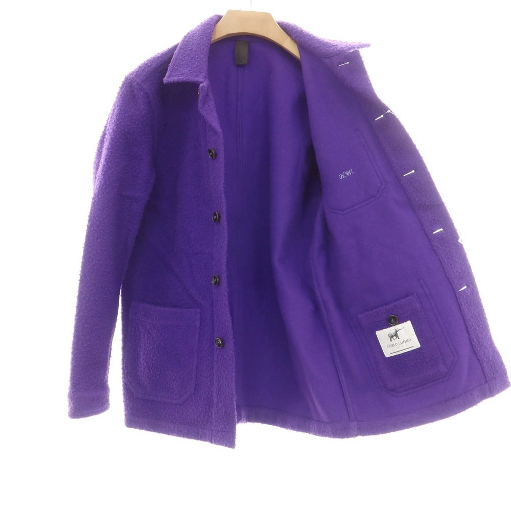 【中古】シャトールフセン Chato Lufsen ウール系 ピリング加工 カバーオール パープル【 表記なし(L位) 】【 状態ランクB 】【 メンズ 】