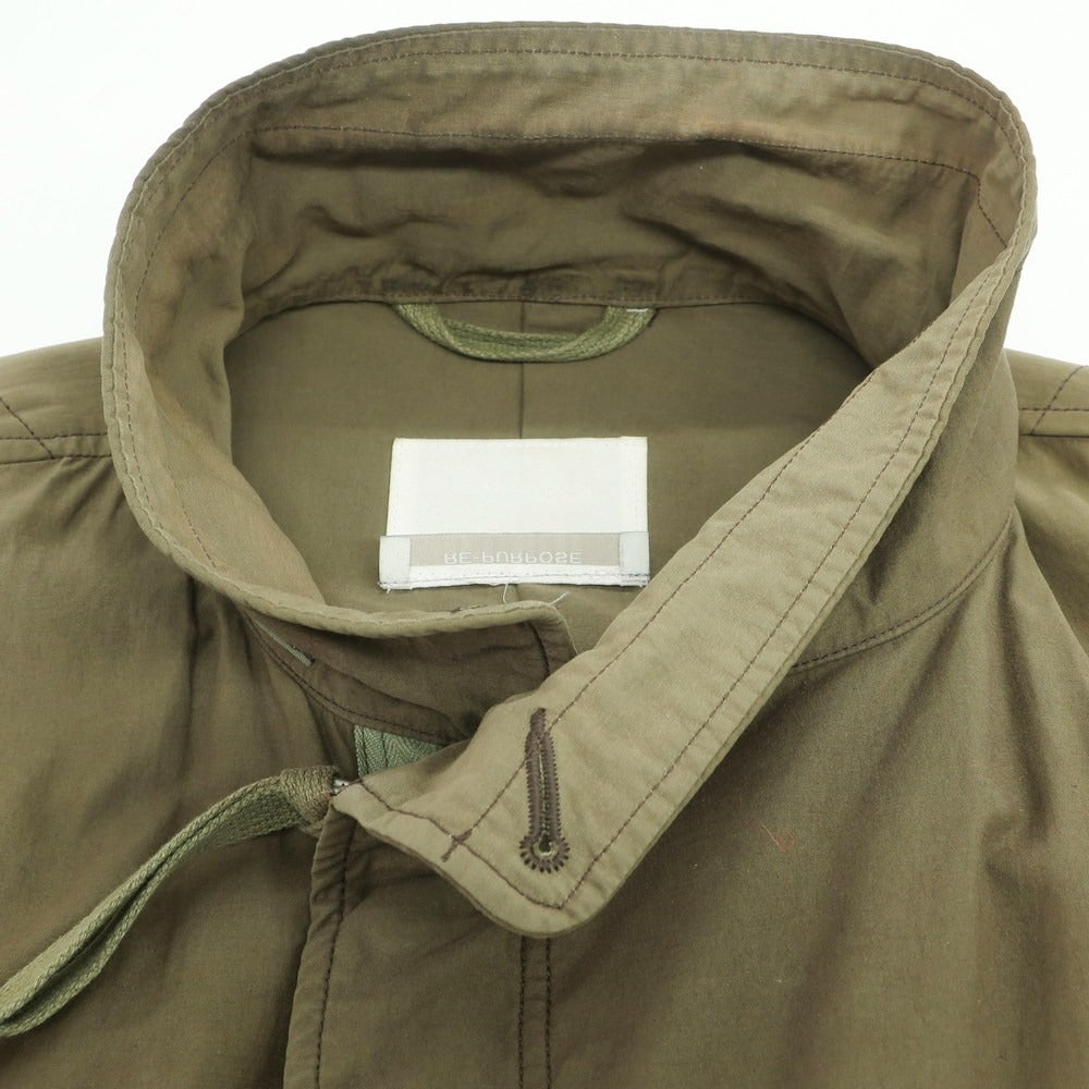 【中古】リパーパス RE-PURPOSE コットン ミリタリージャケット オリーブ【 F 】【 状態ランクC 】【 メンズ 】