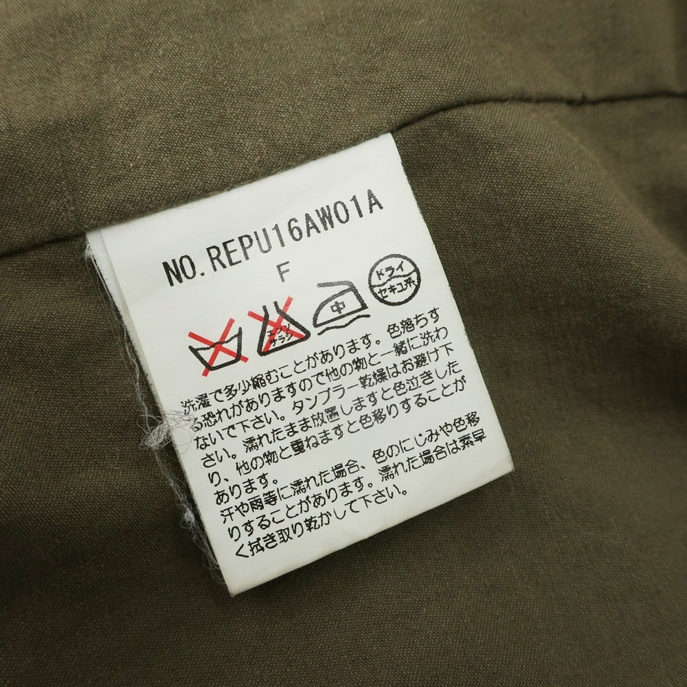【中古】リパーパス RE-PURPOSE コットン ミリタリージャケット オリーブ【 F 】【 状態ランクC 】【 メンズ 】