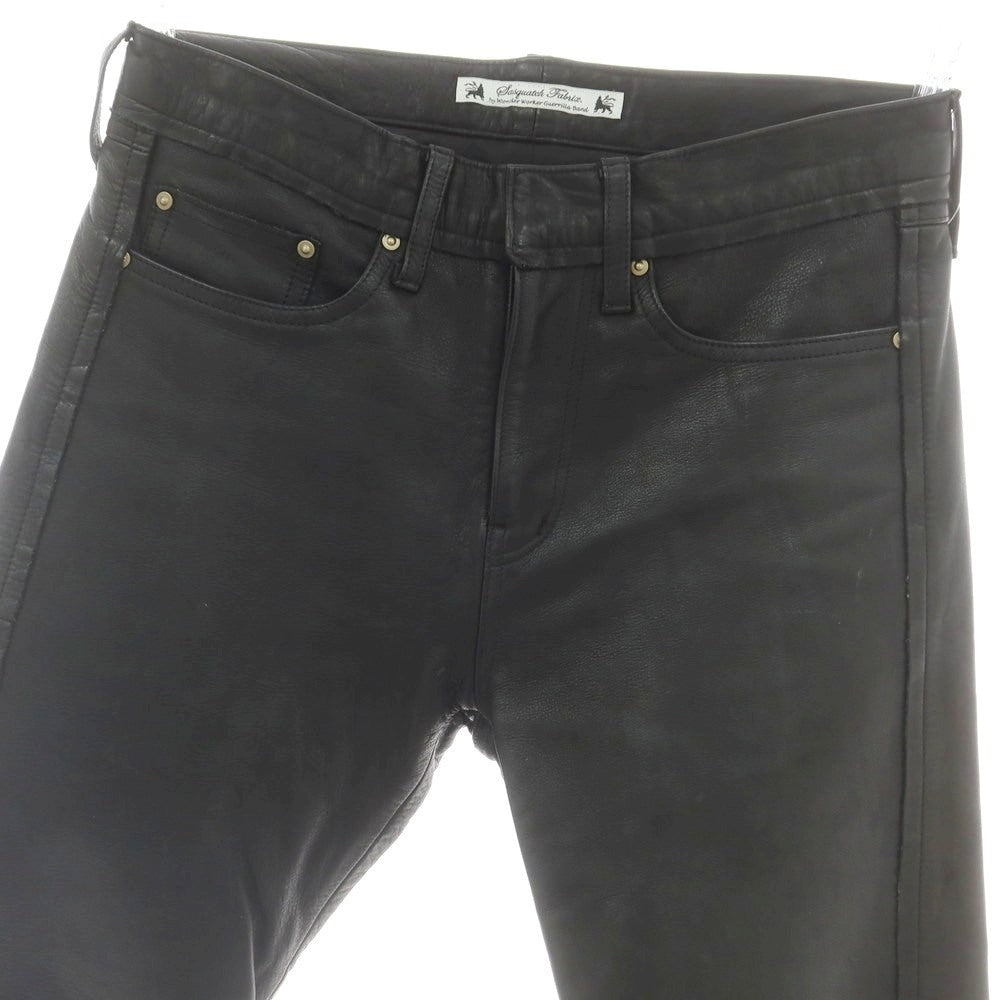 【中古】サスクワァッチファブリックス SASQUATCHfabrix. カウレザー 5ポケットパンツ ブラック【 S 】【 状態ランクC 】【 メンズ 】