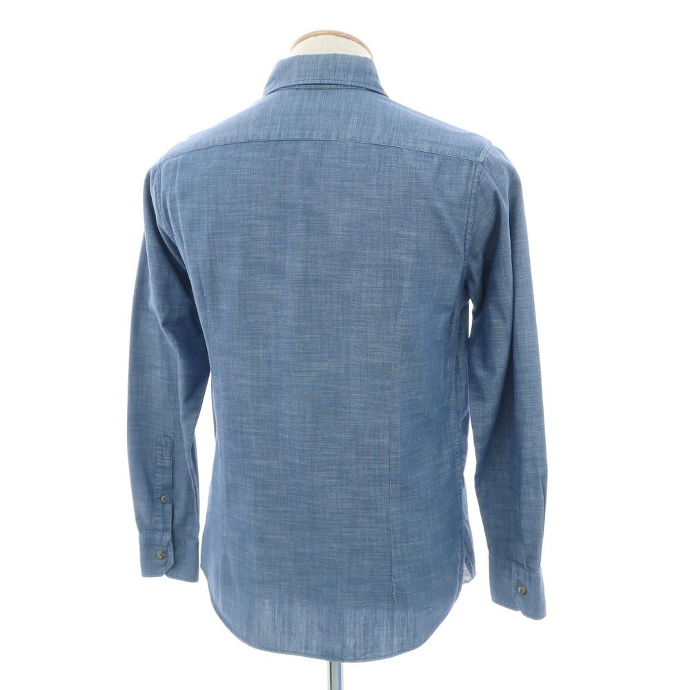 【中古】クラウデッドクローゼット CROWDED CLOSET コットン ホリゾンタルカラー カジュアルシャツ ブルー【 表記なし(S位) 】【 状態ランクB 】【 メンズ 】