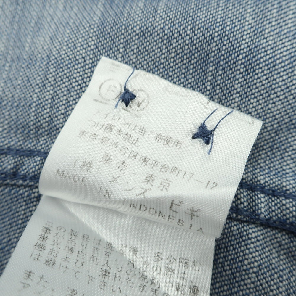 【中古】クラウデッドクローゼット CROWDED CLOSET コットン ホリゾンタルカラー カジュアルシャツ ブルー【 表記なし(S位) 】【 状態ランクB 】【 メンズ 】