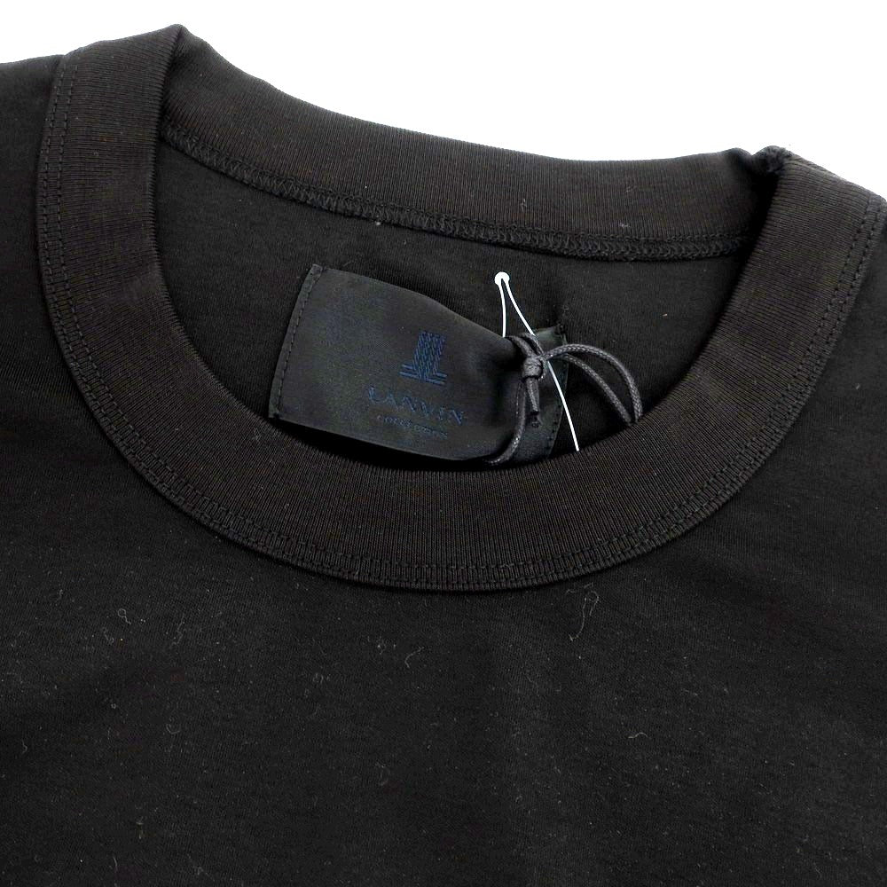 【中古】ランバンコレクション LANVIN COLLECTION コットン クルーネック 半袖Tシャツ ブラック【 48 】【 状態ランクA 】【 メンズ 】