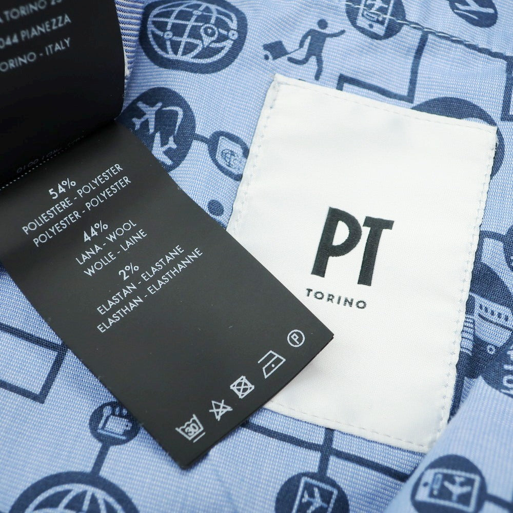 【中古】ピーティートリノ PT TORINO TECHNO WASHABLE WOOL ストレッチ ポリエステルウール ドレススラックスパンツ グレー【 44 】【 状態ランクB 】【 メンズ 】