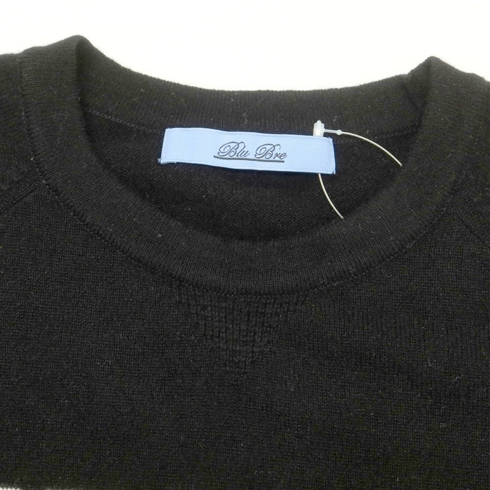 【中古】ブルブレ Blu Bre カシミヤ クルーネック プルオーバーニット ブラック【 M 】【 状態ランクB 】【 メンズ 】