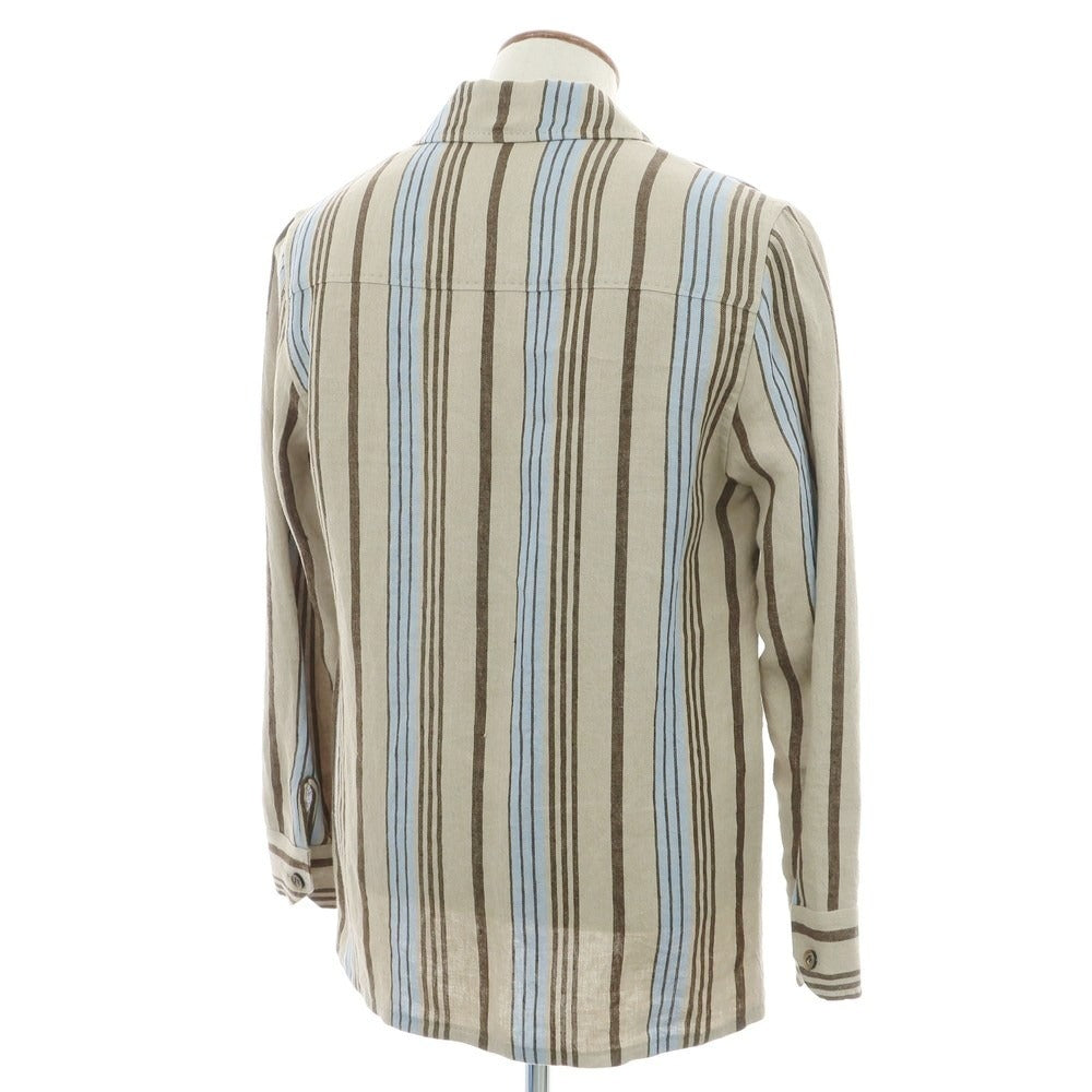 【中古】スティレ ラティーノ STILE LATINO リネン ストライプ カバーオール ジャケット ベージュxブラウン【 46 】【 状態ランクB 】【 メンズ 】