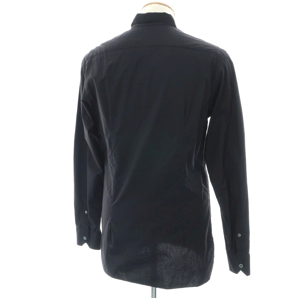 【中古】ランバン LANVIN コットン ショートカラー カジュアルシャツ ブラック【 37 】【 状態ランクC 】【 メンズ 】