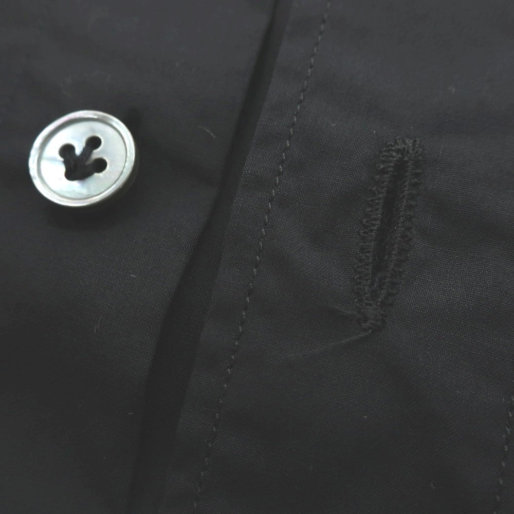 【中古】ランバン LANVIN コットン ショートカラー カジュアルシャツ ブラック【 37 】【 状態ランクC 】【 メンズ 】