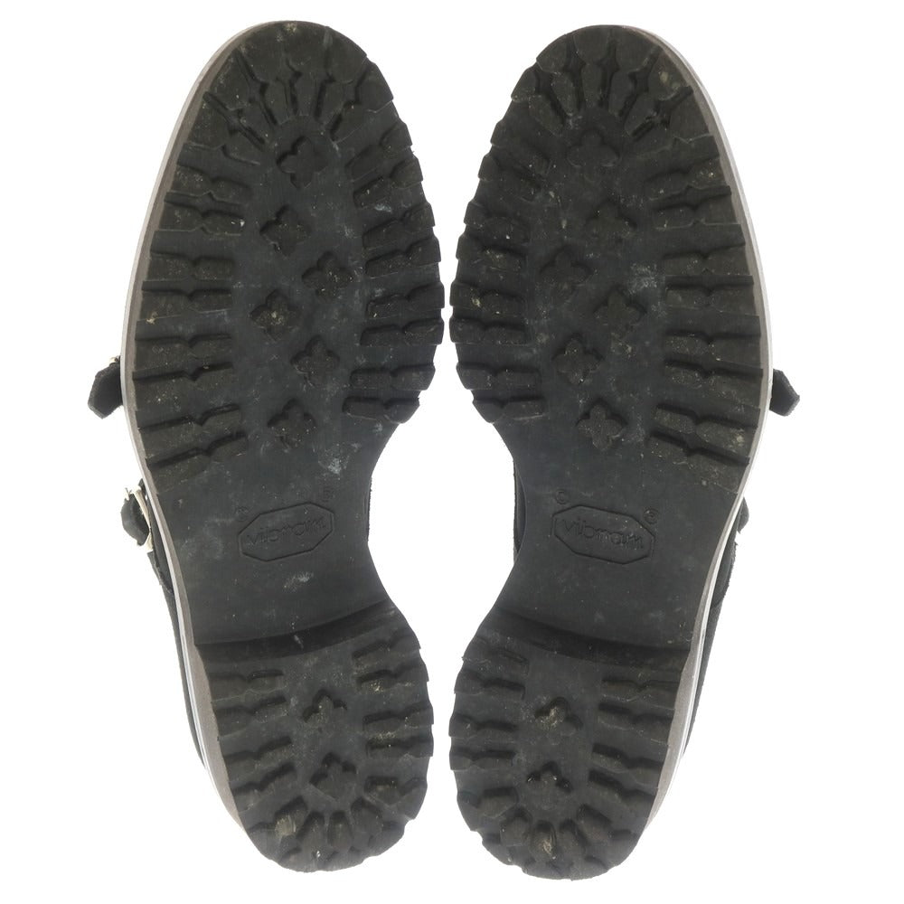 【中古】ダブルエイチ WH スエード ダブルモンク ドレスシューズ ブラック【 7 】【 状態ランクB 】【 メンズ 】