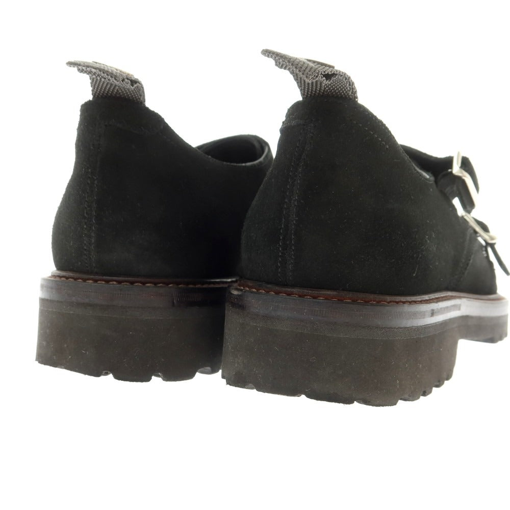 【中古】ダブルエイチ WH スエード ダブルモンク ドレスシューズ ブラック【 7 】【 状態ランクB 】【 メンズ 】