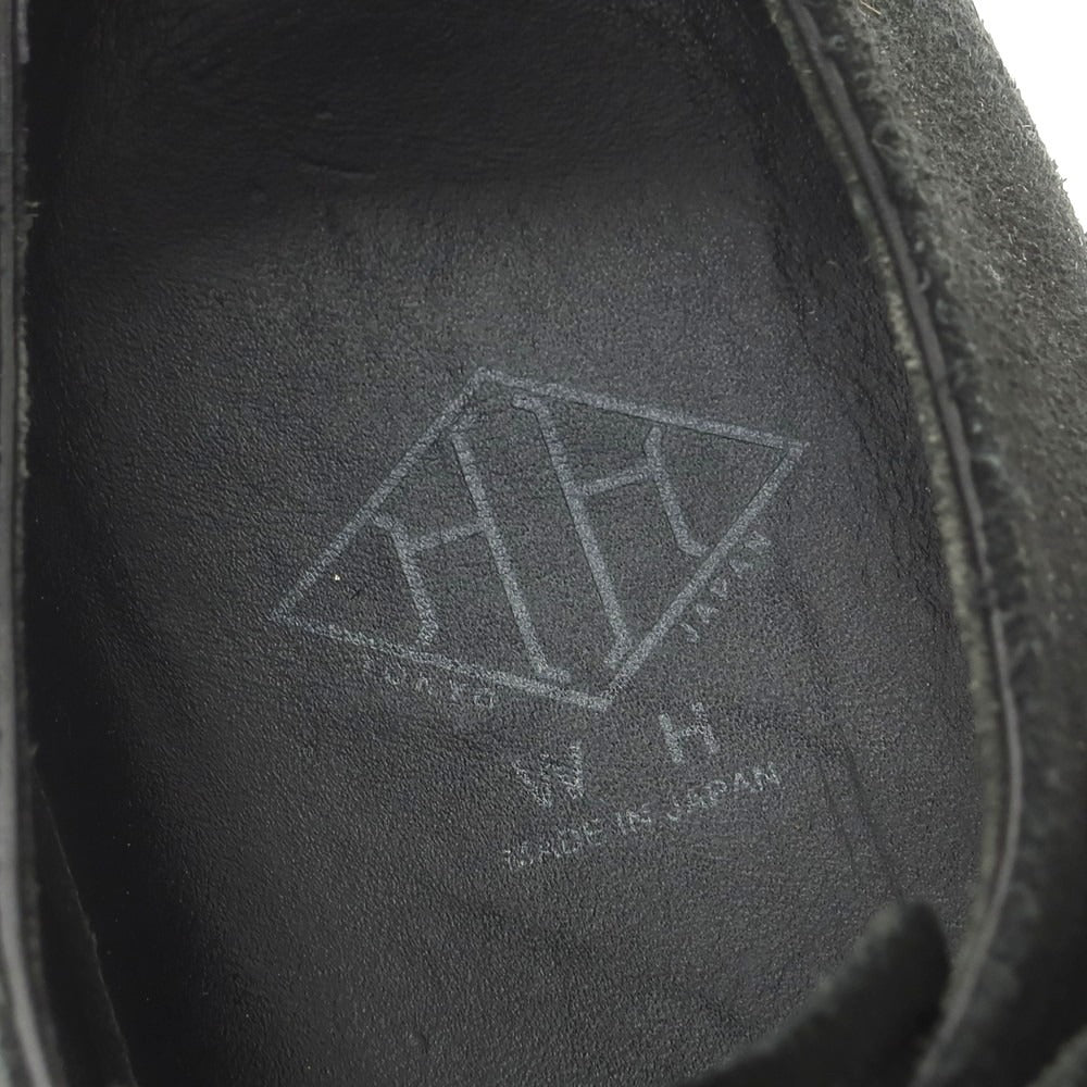 【中古】ダブルエイチ WH スエード ダブルモンク ドレスシューズ ブラック【 7 】【 状態ランクB 】【 メンズ 】