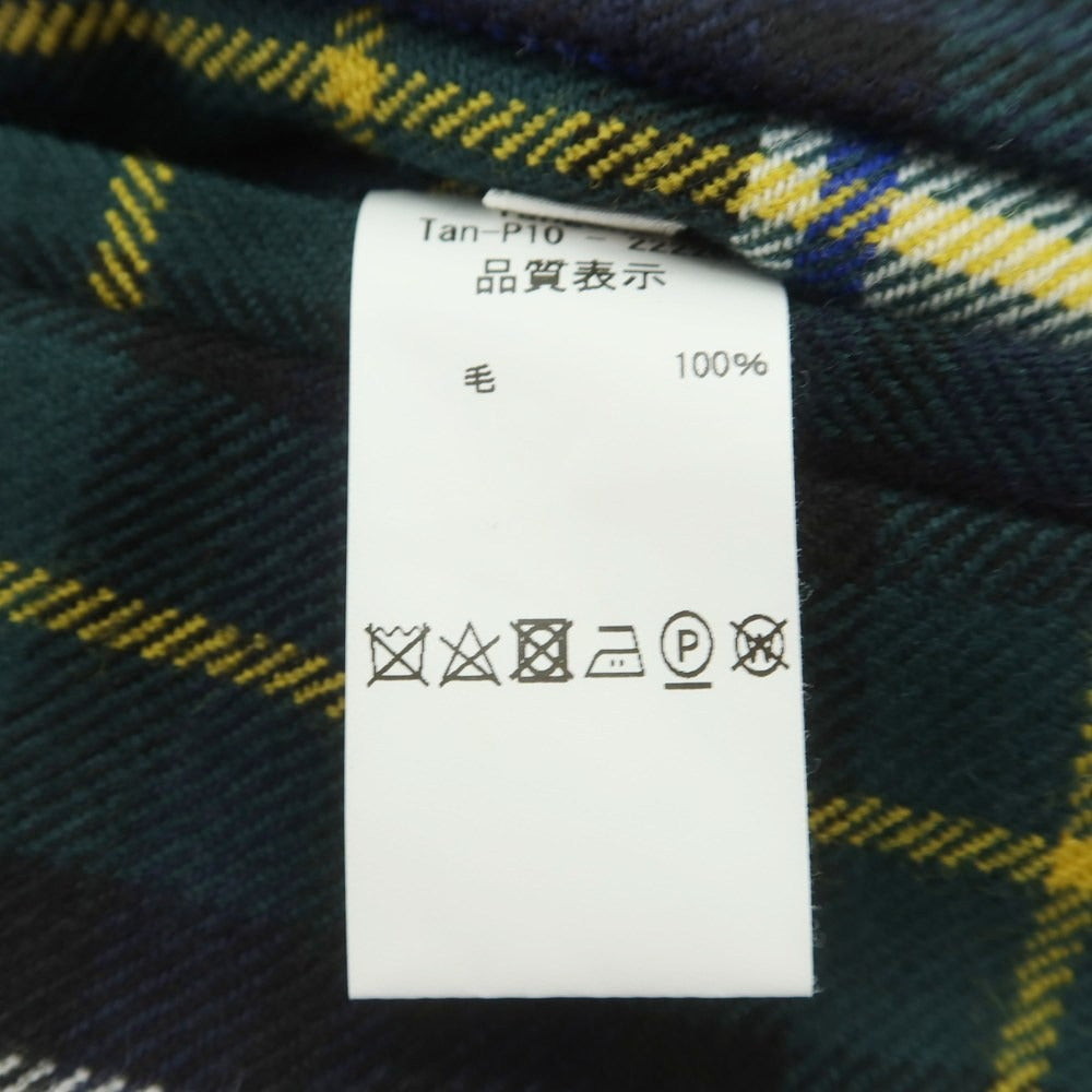 【中古】タンジェント Tangent ウール チェック カジュアルスラックスパンツ グリーンxネイビー【 44 】【 状態ランクB 】【 メンズ 】