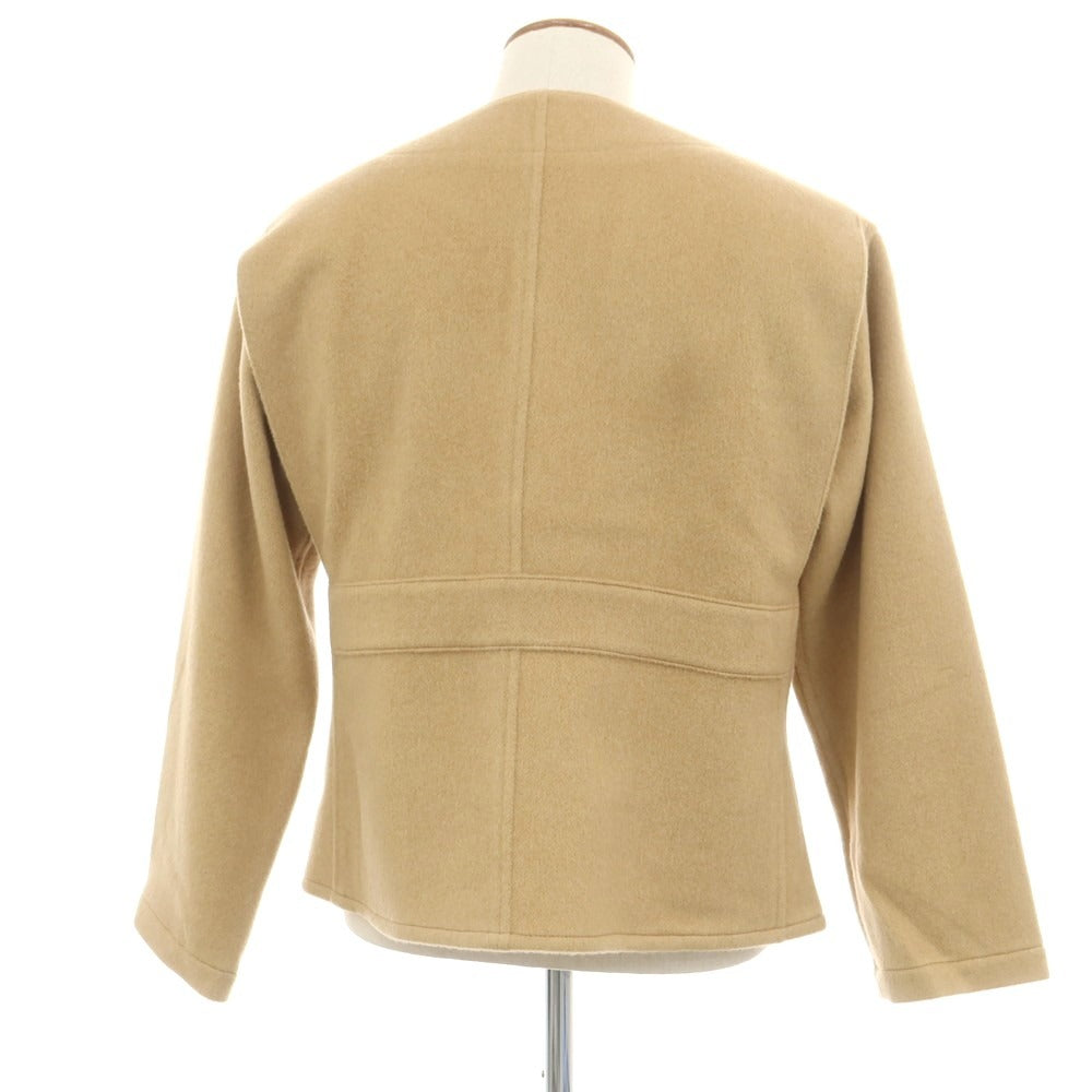 【中古】ラ テッラ LA TERRA ウール ノーカラージャケット ベージュ【 表記なし(M位) 】【 状態ランクA 】【 メンズ 】