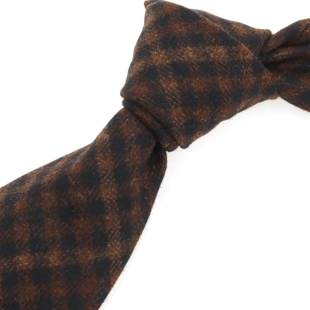 【中古】イージーカペッリ E.G.CAPPELLI ウール チェック柄ネクタイ ブラウン【 状態ランクA 】【 メンズ 】