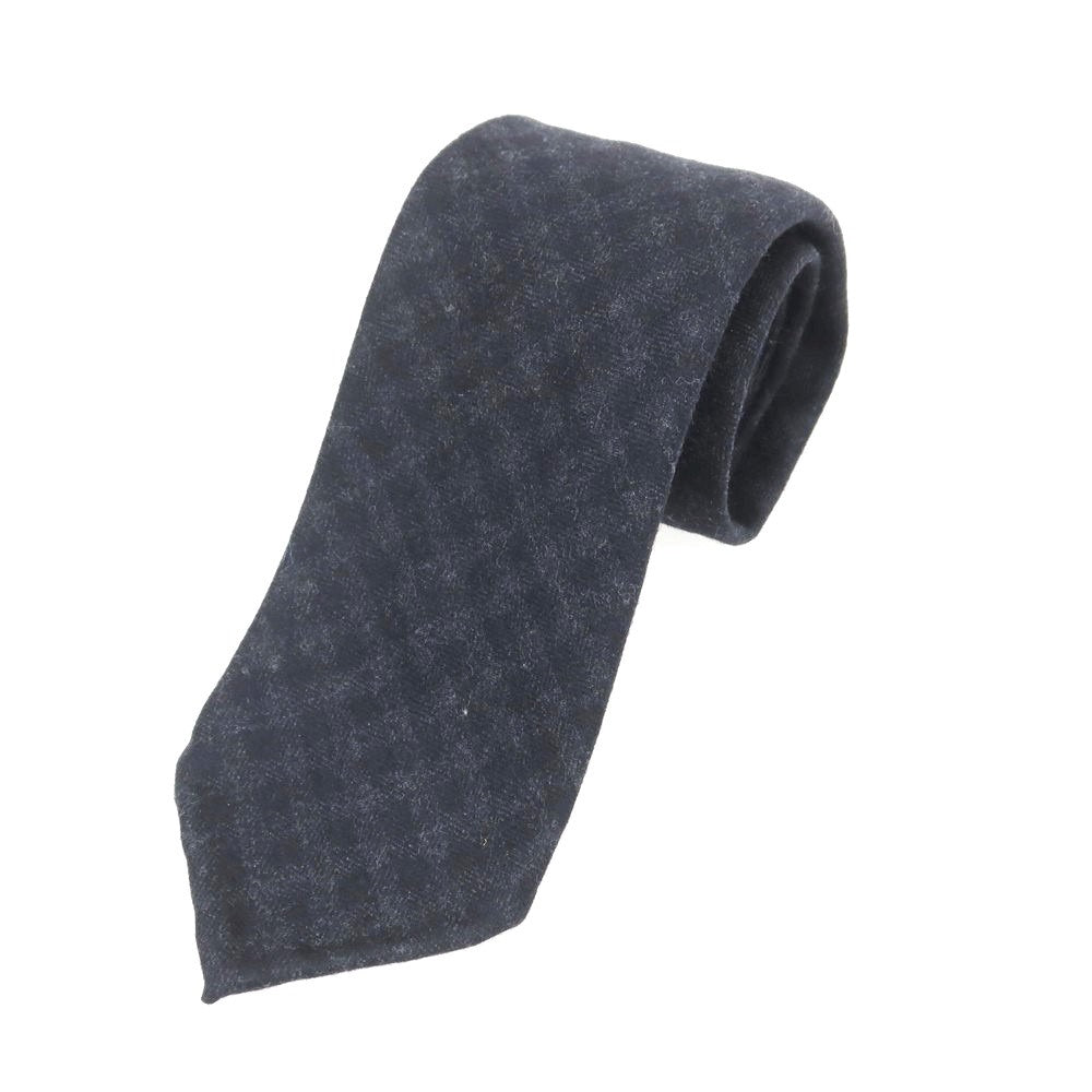 【中古】イージーカペッリ E.G.CAPPELLI ウール チェック柄ネクタイ ブラックxチャコールグレー【 状態ランクA 】【 メンズ 】