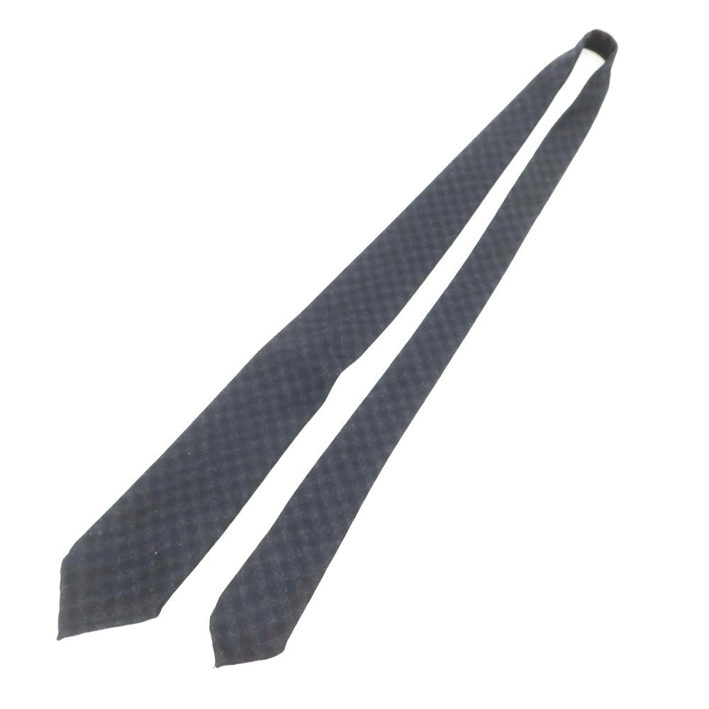 【中古】イージーカペッリ E.G.CAPPELLI ウール チェック柄ネクタイ ブラックxチャコールグレー【 状態ランクA 】【 メンズ 】