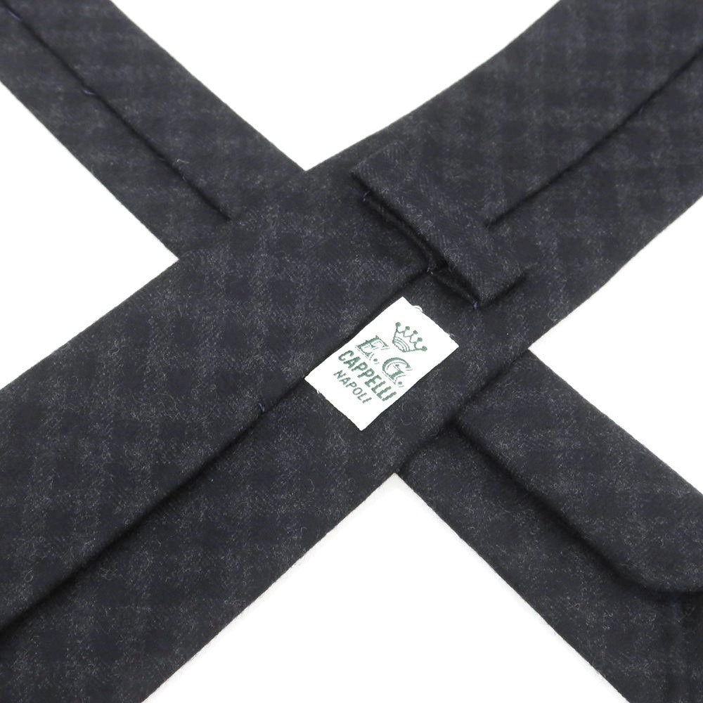 【中古】イージーカペッリ E.G.CAPPELLI ウール チェック柄ネクタイ ブラックxチャコールグレー【 状態ランクA 】【 メンズ 】