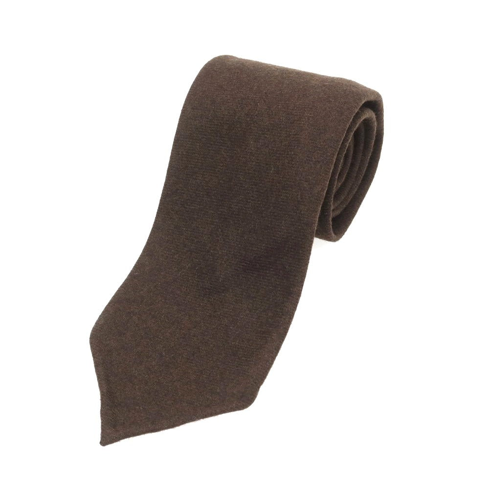 【中古】イージーカペッリ E.G.CAPPELLI Sharon別注 ウール 無地ネクタイ ダークブラウン【 状態ランクA 】【 メンズ 】