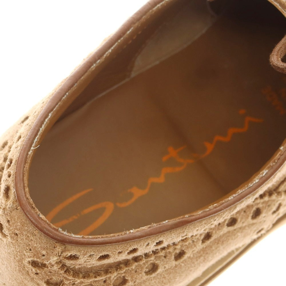 【中古】サントーニ Santoni スエード ウイングチップ スニーカー ライトブラウン【 6 】【 状態ランクB 】【 メンズ 】
