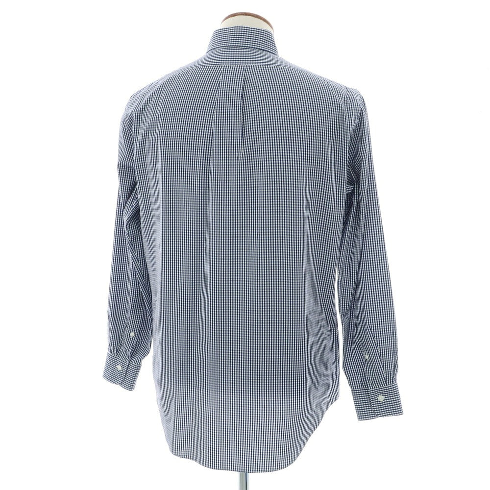 【中古】メイカーズシャツ カマクラ Makers Shirt 鎌倉 コットン ギンガムチェック ボタンダウン ドレスシャツ ネイビーxホワイト【 40 】【 状態ランクB 】【 メンズ 】