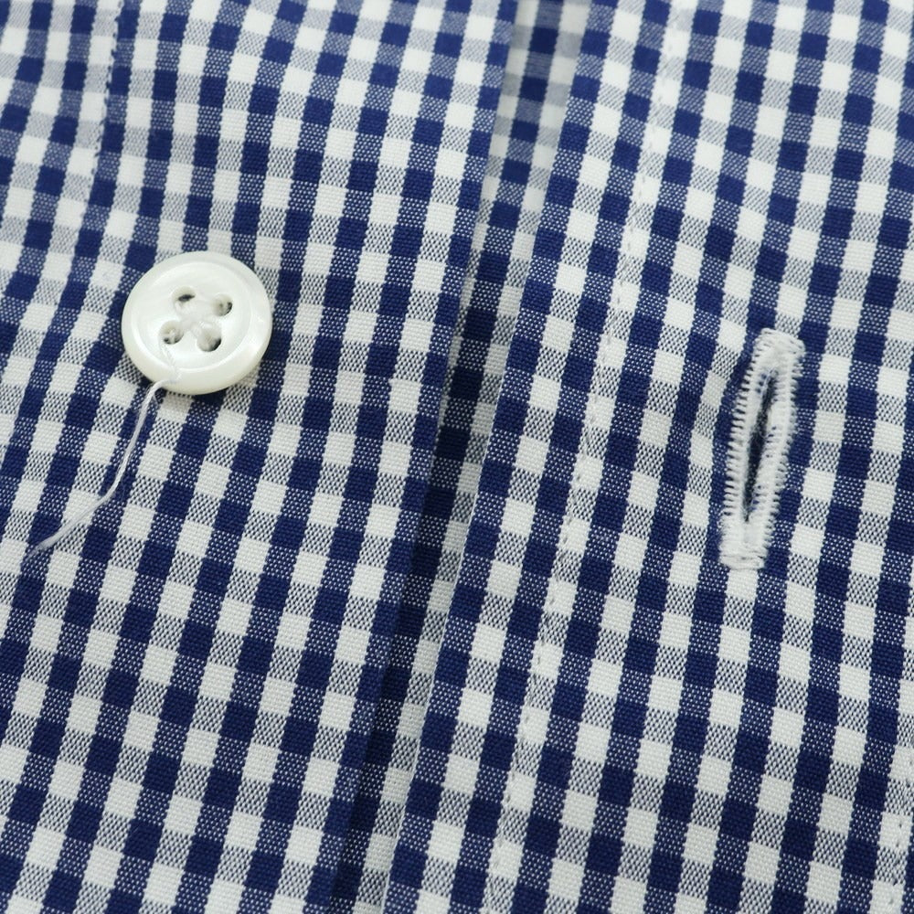 【中古】メイカーズシャツ カマクラ Makers Shirt 鎌倉 コットン ギンガムチェック ボタンダウン ドレスシャツ ネイビーxホワイト【 40 】【 状態ランクB 】【 メンズ 】